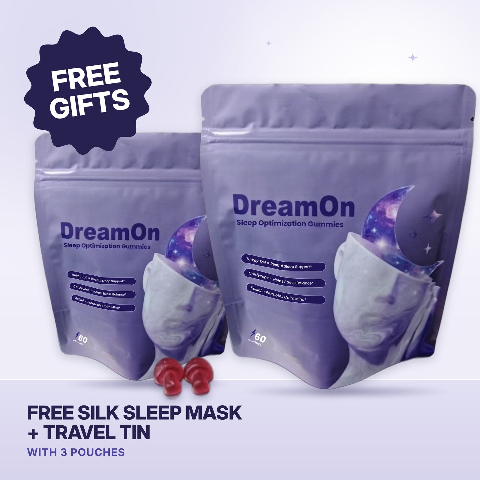 3 pouches + sleep mask + travel jar